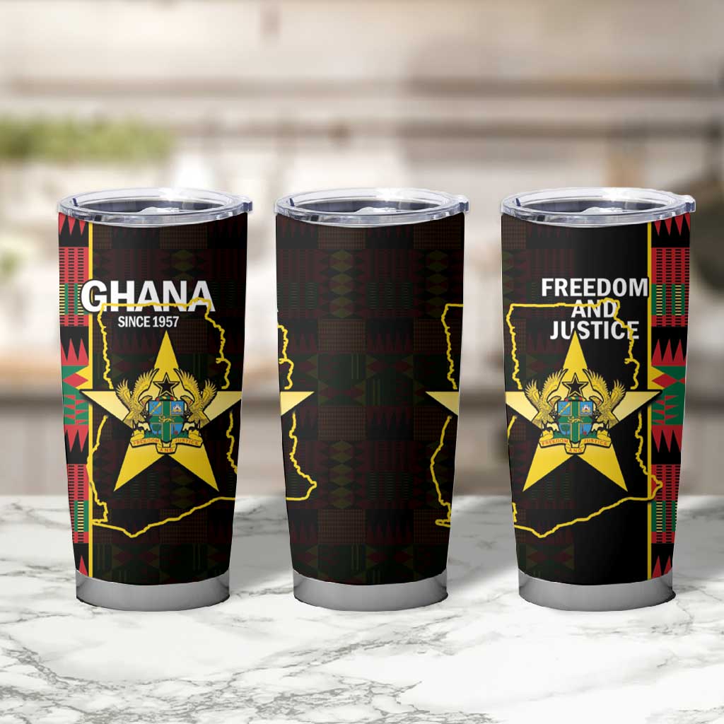 Afro Ghana Independence Day Tumbler Cup Ghanaian 1957 Kente Pattern