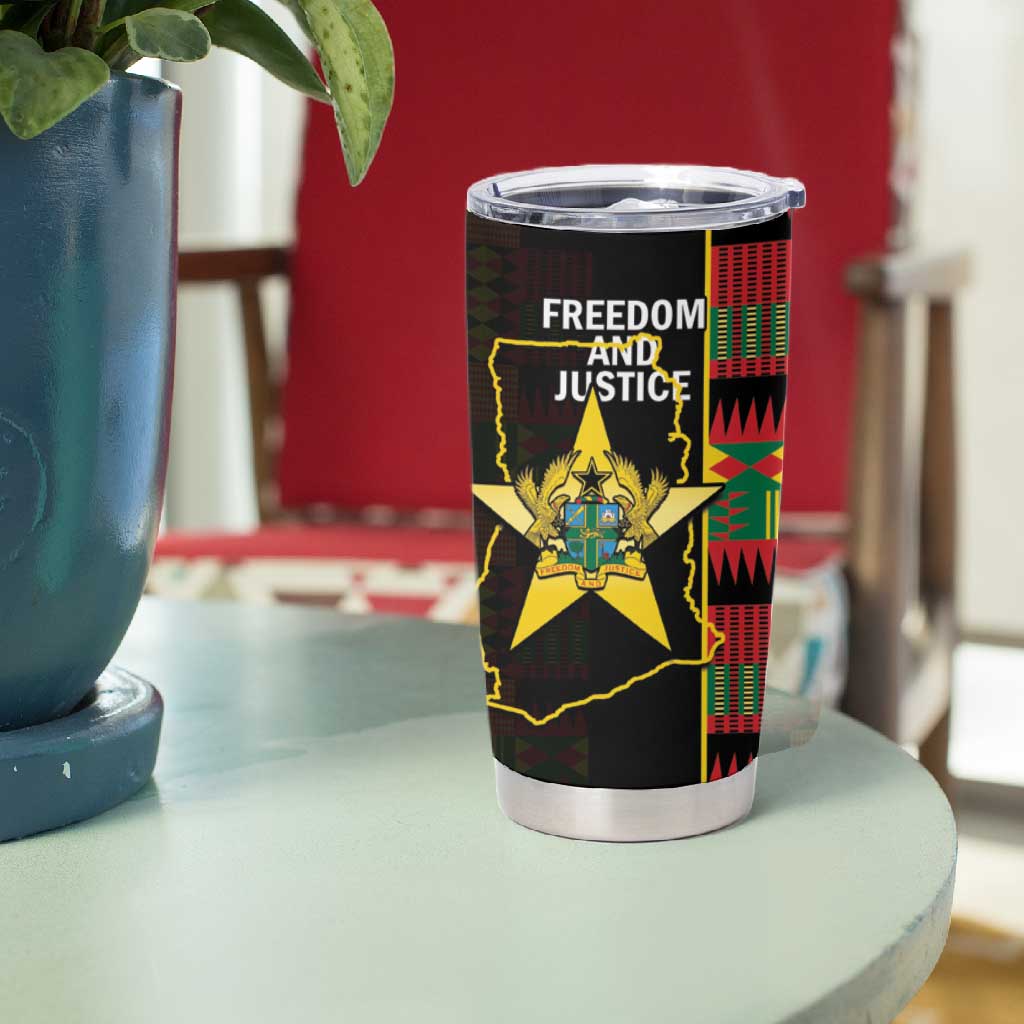 Afro Ghana Independence Day Tumbler Cup Ghanaian 1957 Kente Pattern