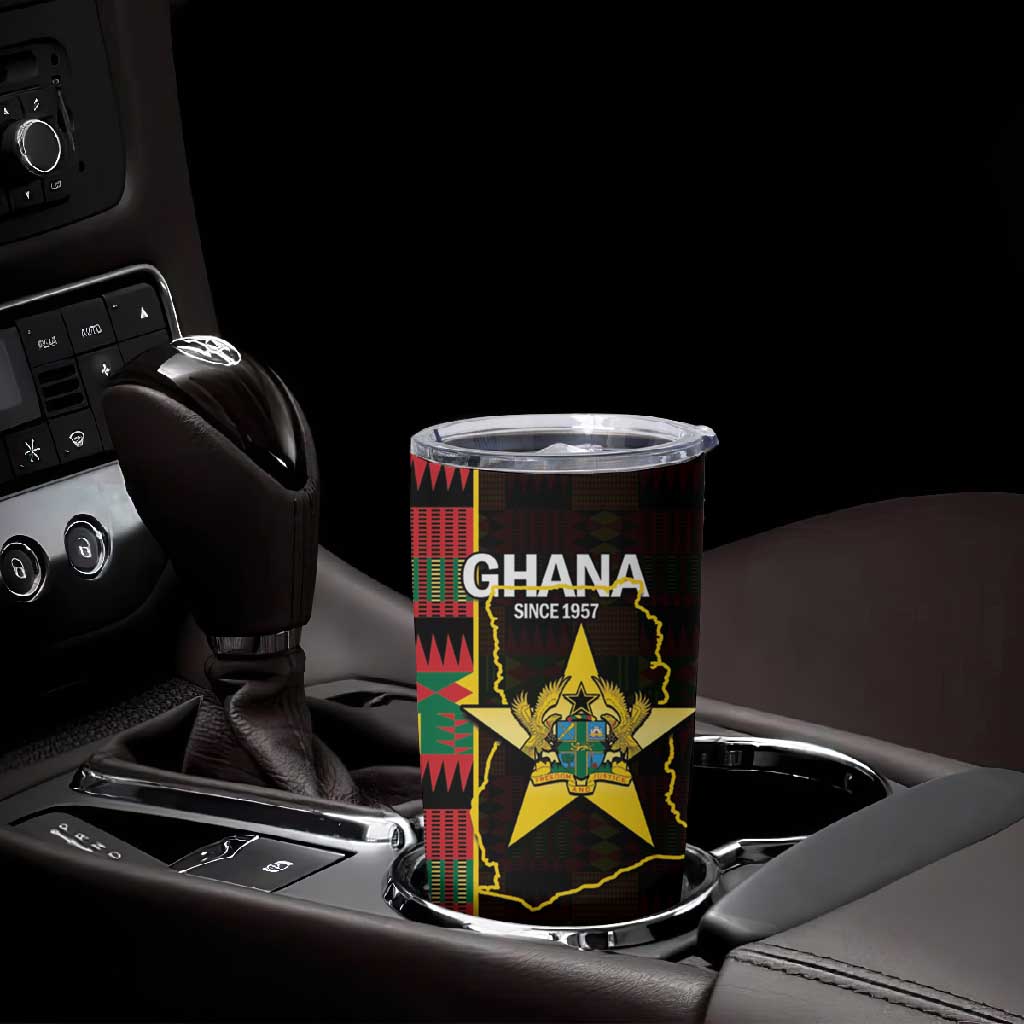 Afro Ghana Independence Day Tumbler Cup Ghanaian 1957 Kente Pattern