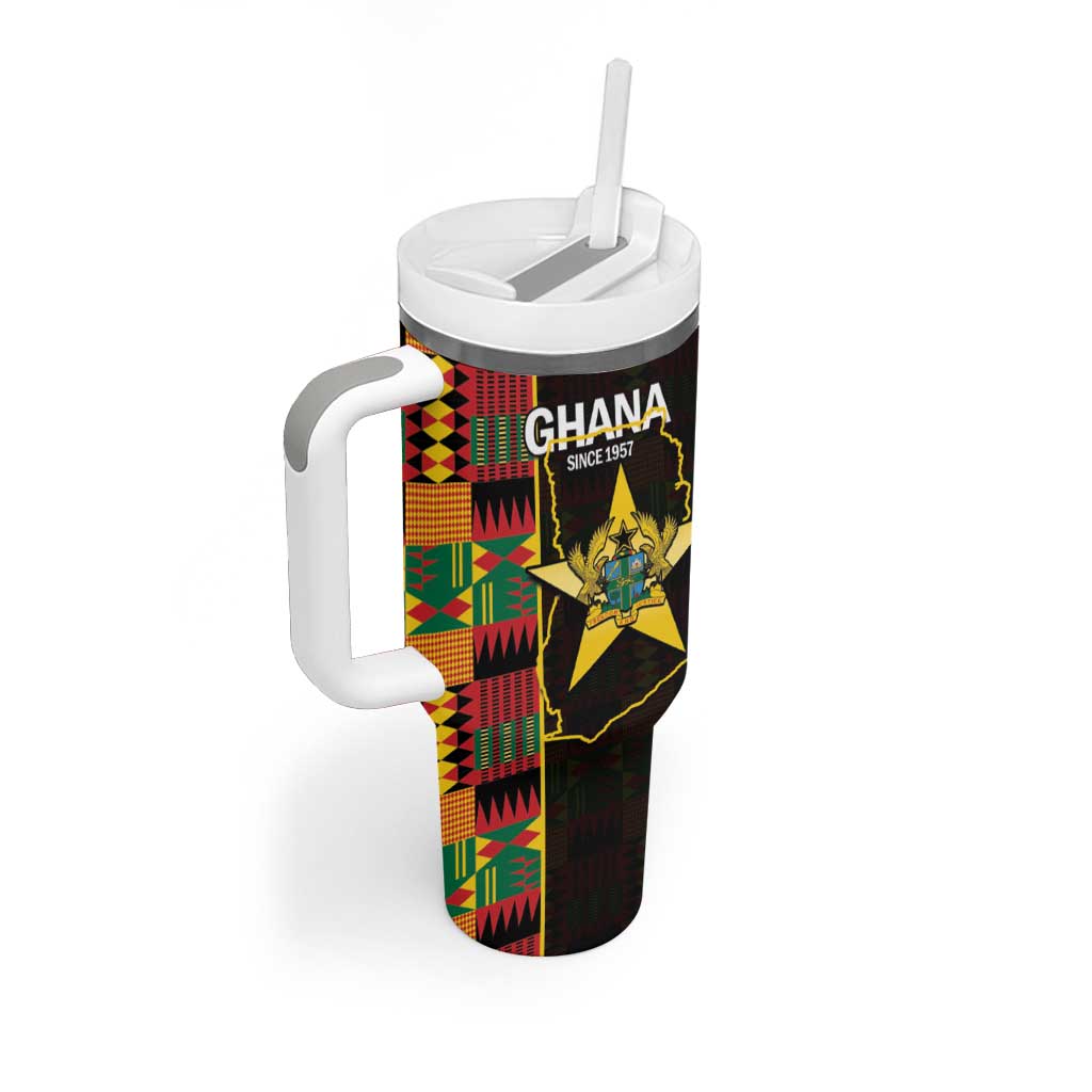 Afro Ghana Independence Day Tumbler With Handle Ghanaian 1957 Kente Pattern