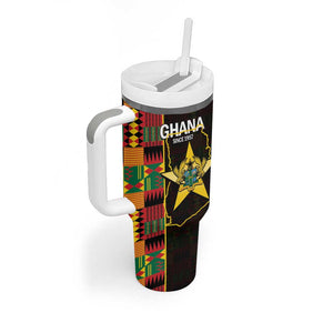 Afro Ghana Independence Day Tumbler With Handle Ghanaian 1957 Kente Pattern