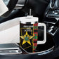 Afro Ghana Independence Day Tumbler With Handle Ghanaian 1957 Kente Pattern