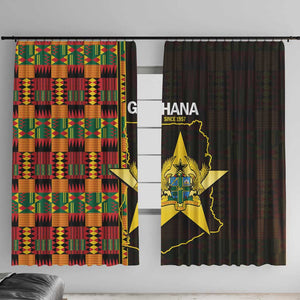 Afro Ghana Independence Day Window Curtain Ghanaian 1957 Kente Pattern