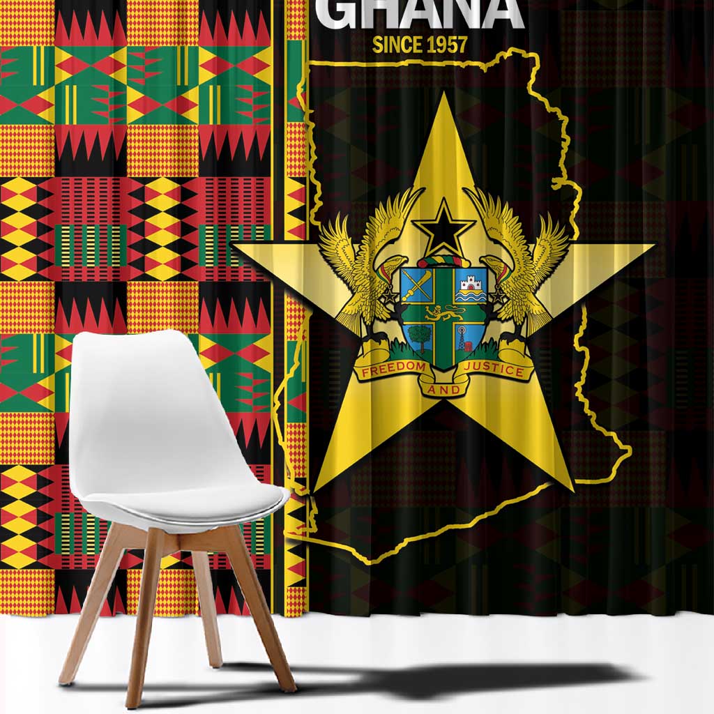 Afro Ghana Independence Day Window Curtain Ghanaian 1957 Kente Pattern