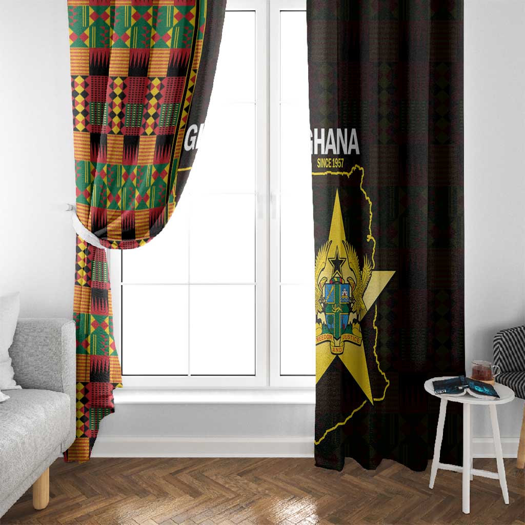 Afro Ghana Independence Day Window Curtain Ghanaian 1957 Kente Pattern