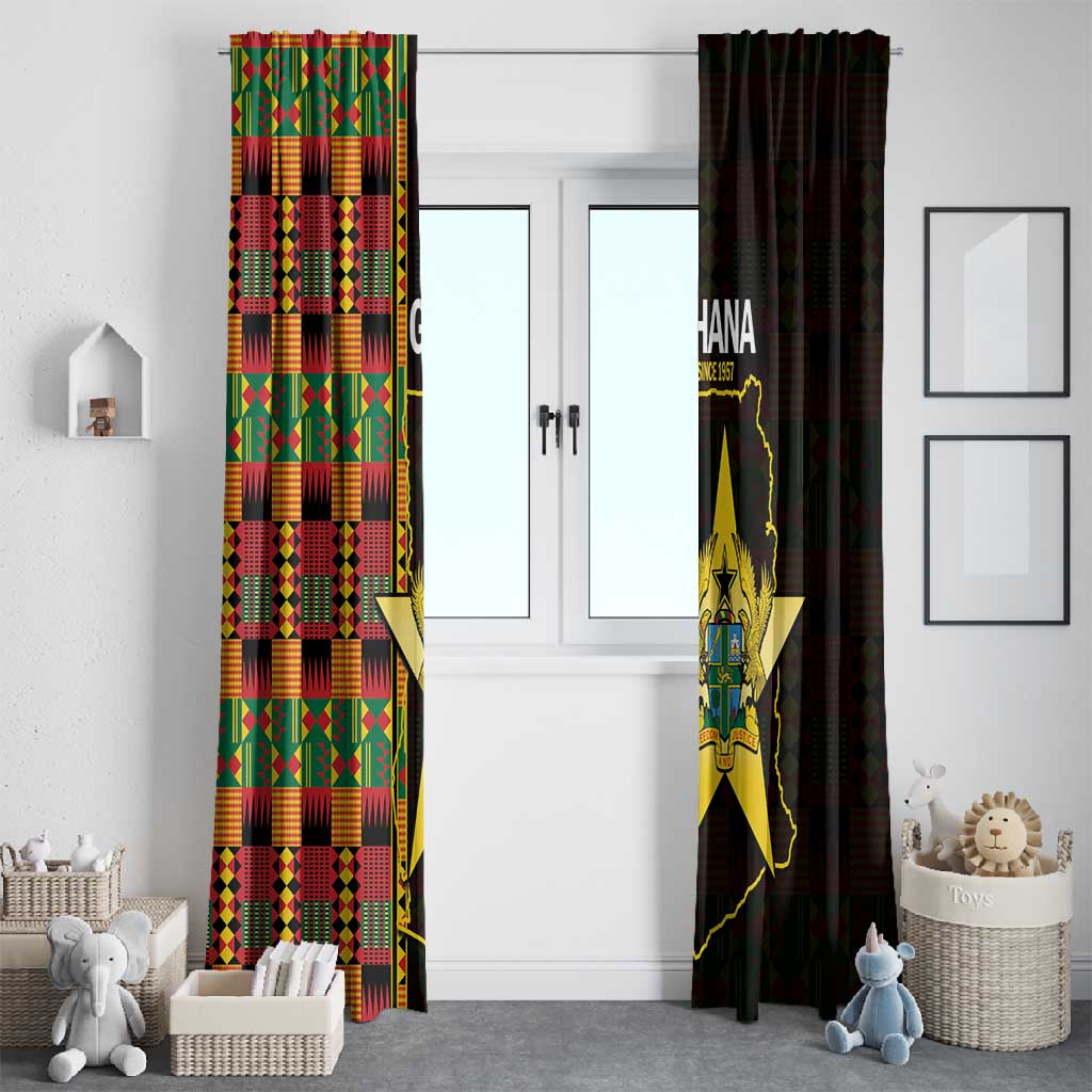 Afro Ghana Independence Day Window Curtain Ghanaian 1957 Kente Pattern