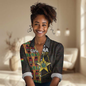 Afro Ghana Independence Day Women Casual Shirt Ghanaian 1957 Kente Pattern