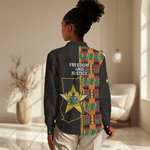 Afro Ghana Independence Day Women Casual Shirt Ghanaian 1957 Kente Pattern