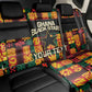 Custom Ghana Black Stars Back Car Seat Cover Adinkra Pattern - Football Style