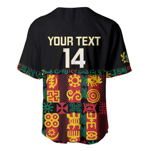 Custom Ghana Black Stars Baseball Jersey Adinkra Pattern - Football Style