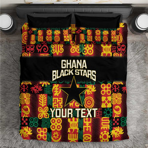 Custom Ghana Black Stars Bedding Set Adinkra Pattern - Football Style