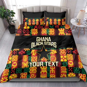 Custom Ghana Black Stars Bedding Set Adinkra Pattern - Football Style