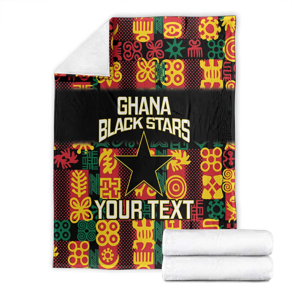 Custom Ghana Black Stars Blanket Adinkra Pattern - Football Style