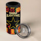 Custom Ghana Black Stars 4 in 1 Can Cooler Tumbler Adinkra Pattern - Football Style