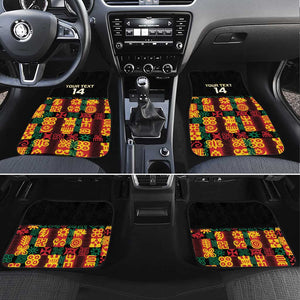 Custom Ghana Black Stars Car Mats Adinkra Pattern - Football Style