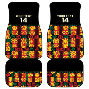 Custom Ghana Black Stars Car Mats Adinkra Pattern - Football Style