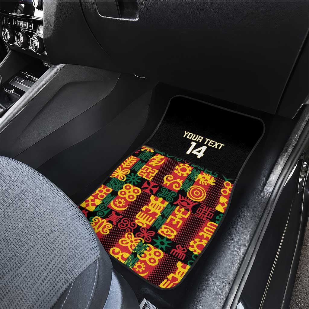 Custom Ghana Black Stars Car Mats Adinkra Pattern - Football Style