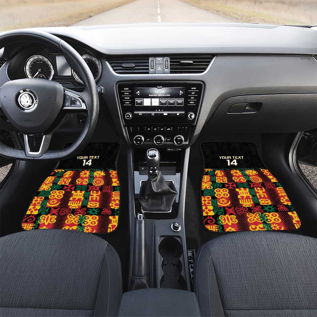 Custom Ghana Black Stars Car Mats Adinkra Pattern - Football Style
