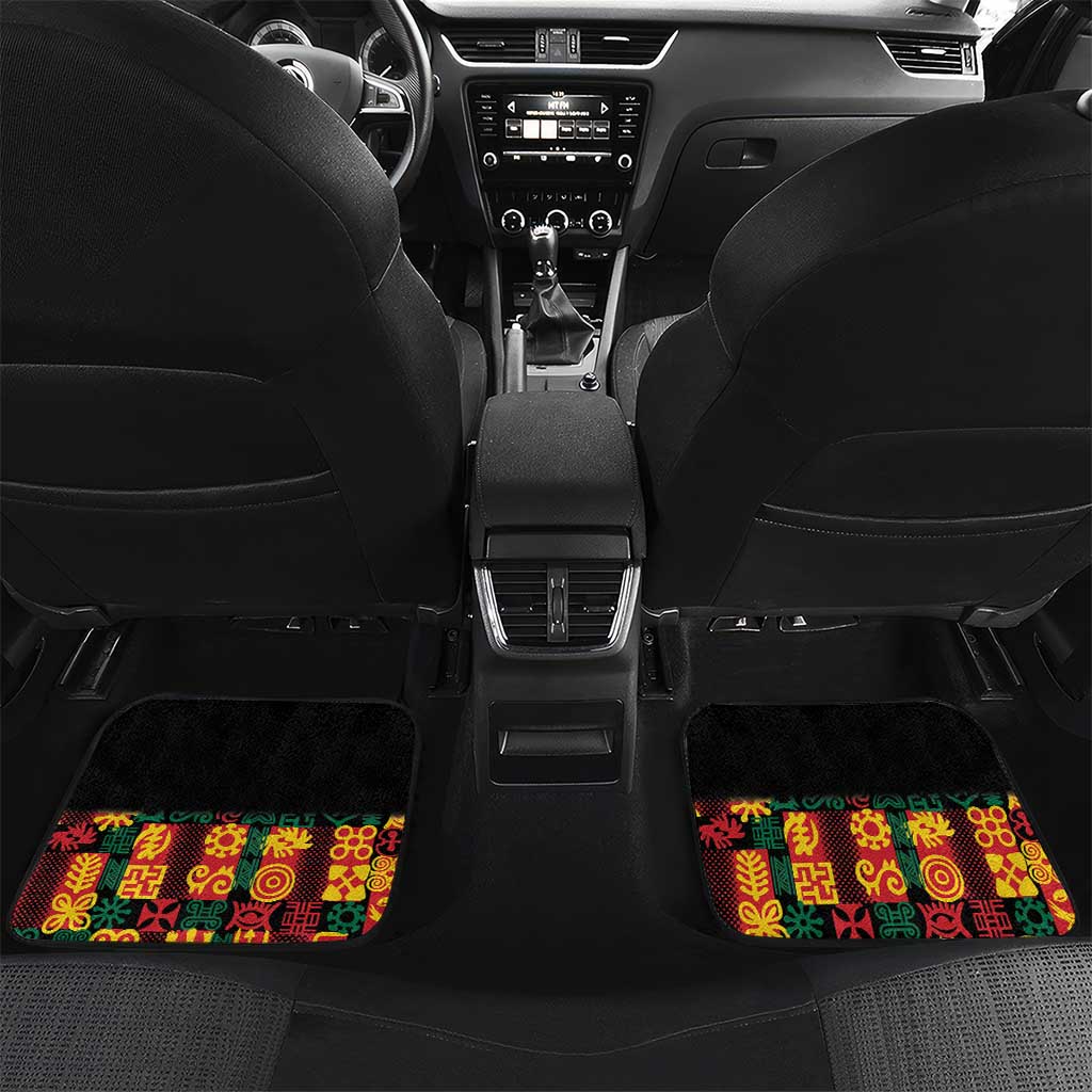 Custom Ghana Black Stars Car Mats Adinkra Pattern - Football Style