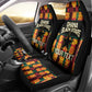 Custom Ghana Black Stars Car Seat Cover Adinkra Pattern - Football Style