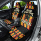 Custom Ghana Black Stars Car Seat Cover Adinkra Pattern - Football Style