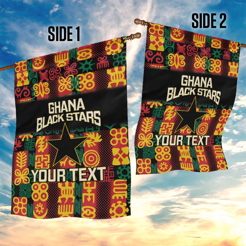 Custom Ghana Black Stars Garden Flag Adinkra Pattern - Football Style