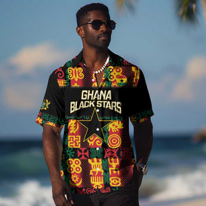 Custom Ghana Black Stars Hawaiian Shirt Adinkra Pattern - Football Style