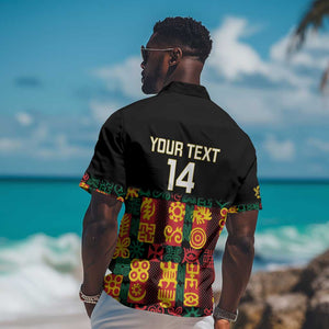 Custom Ghana Black Stars Hawaiian Shirt Adinkra Pattern - Football Style