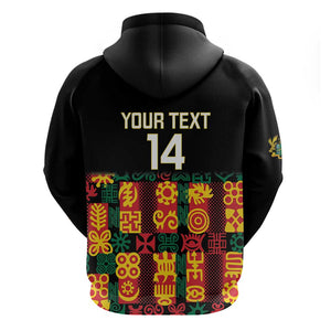 Custom Ghana Black Stars Hoodie Adinkra Pattern - Football Style