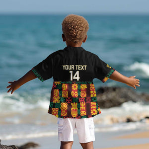 Custom Ghana Black Stars Kid Hawaiian Shirt Adinkra Pattern - Football Style