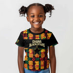 Custom Ghana Black Stars Kid T shirt Adinkra Pattern - Football Style