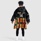 Custom Ghana Black Stars Kid Wearable Blanket Hoodie Adinkra Pattern - Football Style