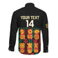 Custom Ghana Black Stars Long Sleeve Button Shirt Adinkra Pattern - Football Style