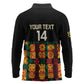 Custom Ghana Black Stars Long Sleeve Polo Shirt Adinkra Pattern - Football Style