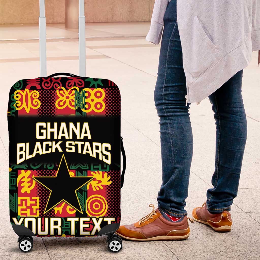 Custom Ghana Black Stars Luggage Cover Adinkra Pattern - Football Style