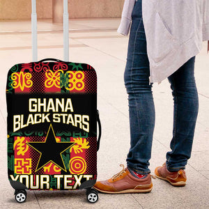 Custom Ghana Black Stars Luggage Cover Adinkra Pattern - Football Style