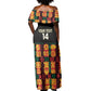 Custom Ghana Black Stars Off Shoulder Maxi Dress Adinkra Pattern - Football Style