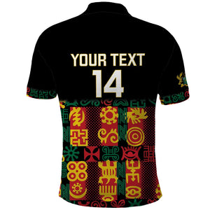 Custom Ghana Black Stars Polo Shirt Adinkra Pattern - Football Style