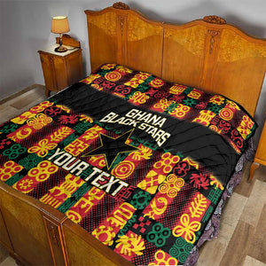 Custom Ghana Black Stars Quilt Adinkra Pattern - Football Style