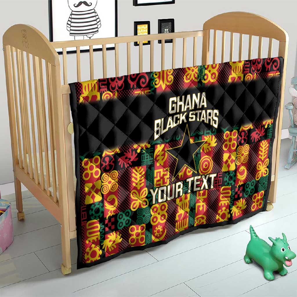 Custom Ghana Black Stars Quilt Adinkra Pattern - Football Style