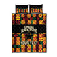 Custom Ghana Black Stars Quilt Bed Set Adinkra Pattern - Football Style