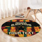 Custom Ghana Black Stars Round Carpet Adinkra Pattern - Football Style