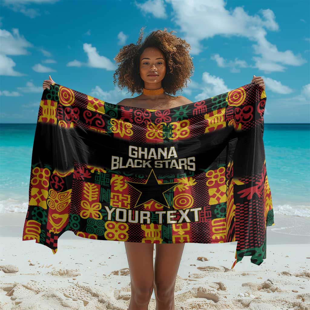 Custom Ghana Black Stars Sarong Adinkra Pattern - Football Style