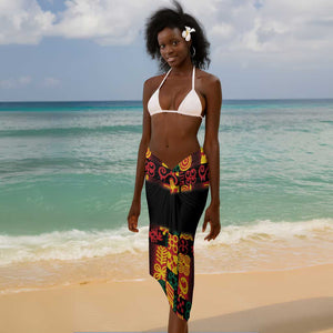 Custom Ghana Black Stars Sarong Adinkra Pattern - Football Style