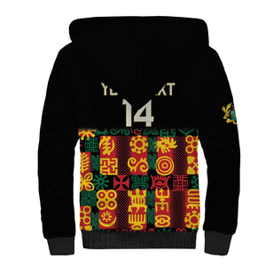 Custom Ghana Black Stars Sherpa Hoodie Adinkra Pattern - Football Style