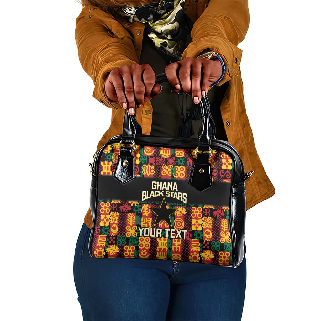 Custom Ghana Black Stars Shoulder Handbag Adinkra Pattern - Football Style