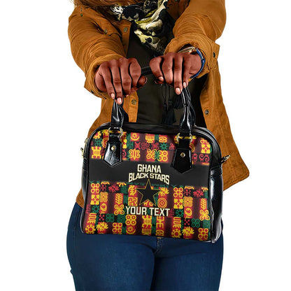 Custom Ghana Black Stars Shoulder Handbag Adinkra Pattern - Football Style