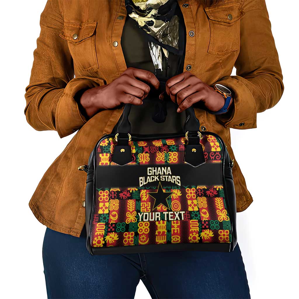 Custom Ghana Black Stars Shoulder Handbag Adinkra Pattern - Football Style