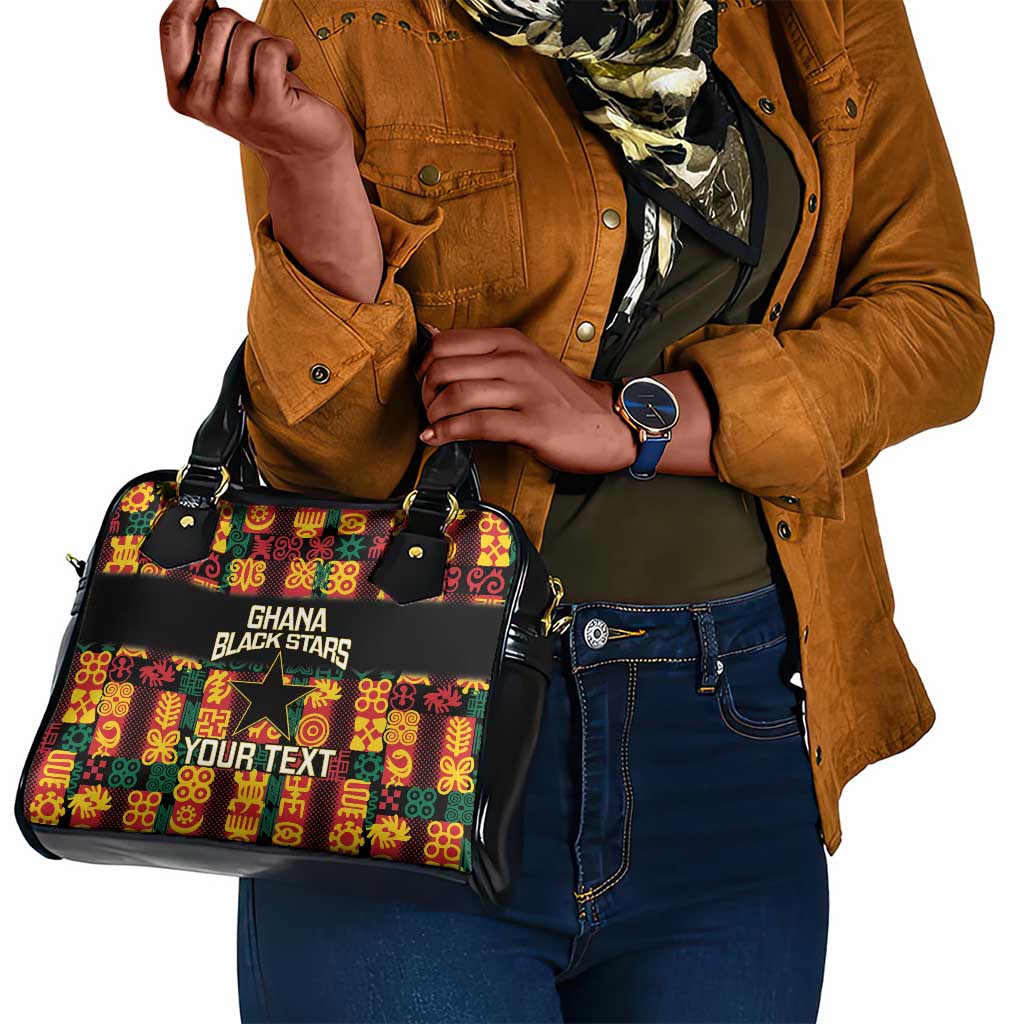 Custom Ghana Black Stars Shoulder Handbag Adinkra Pattern - Football Style