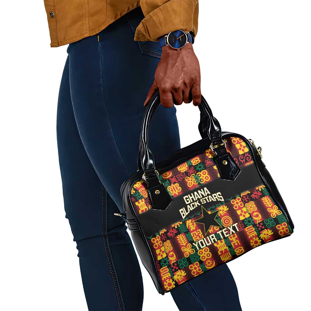 Custom Ghana Black Stars Shoulder Handbag Adinkra Pattern - Football Style